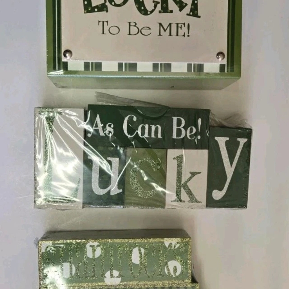 St. Patrick's Day Wooden Shamrock Table Decor - 3 Sets
